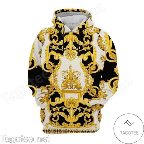 versace hoodie white and gold
